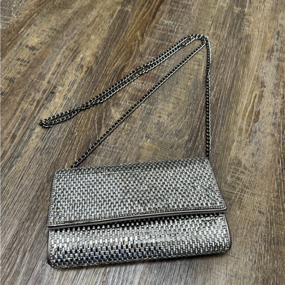 Starlet Ladies Crossbody Small Dressy Handbag With Chain Strap Snap Closure NWOT